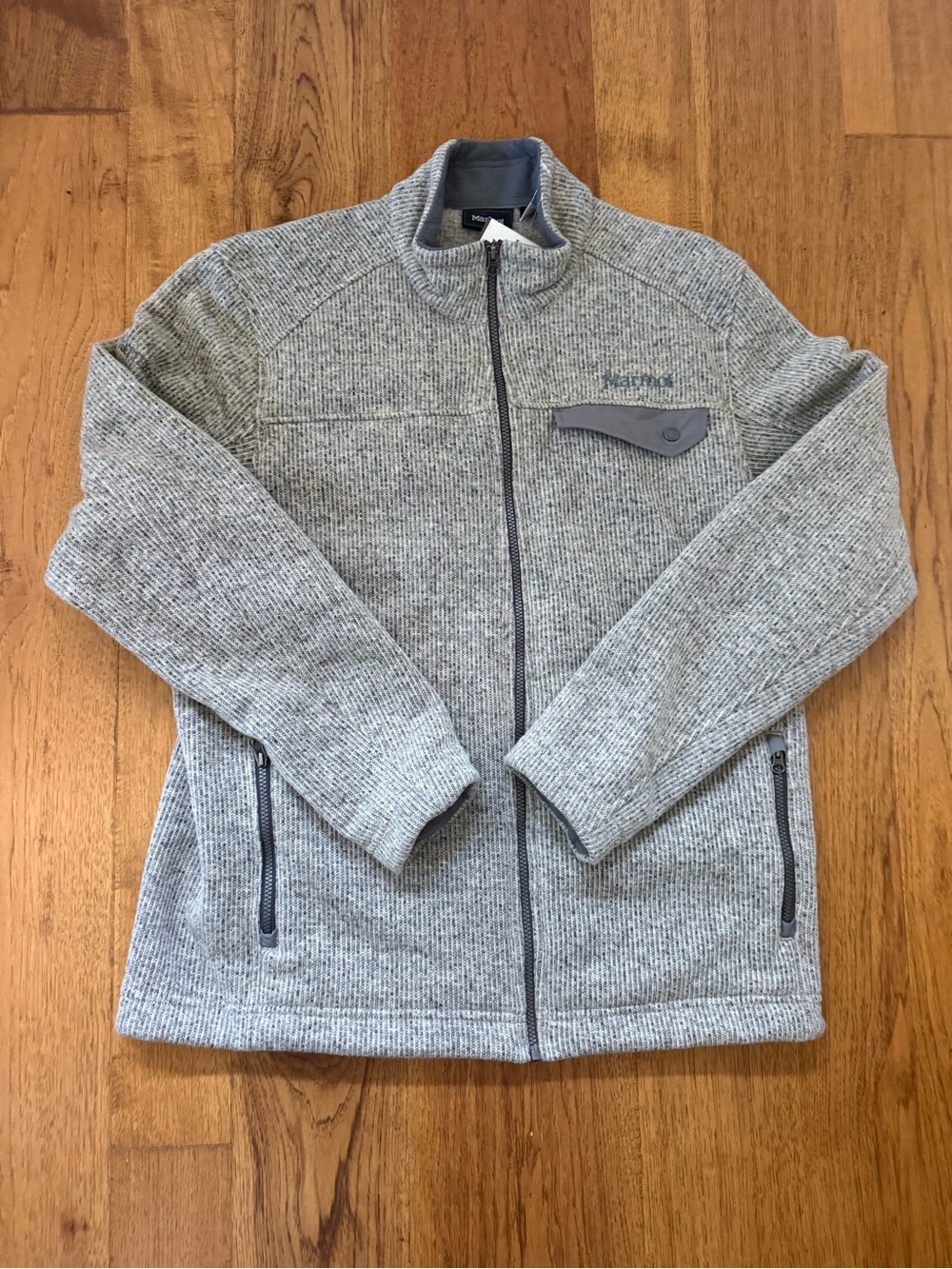 NWT Marmot Poacher Pile Gray Zip-Up Knit Jacket XL
